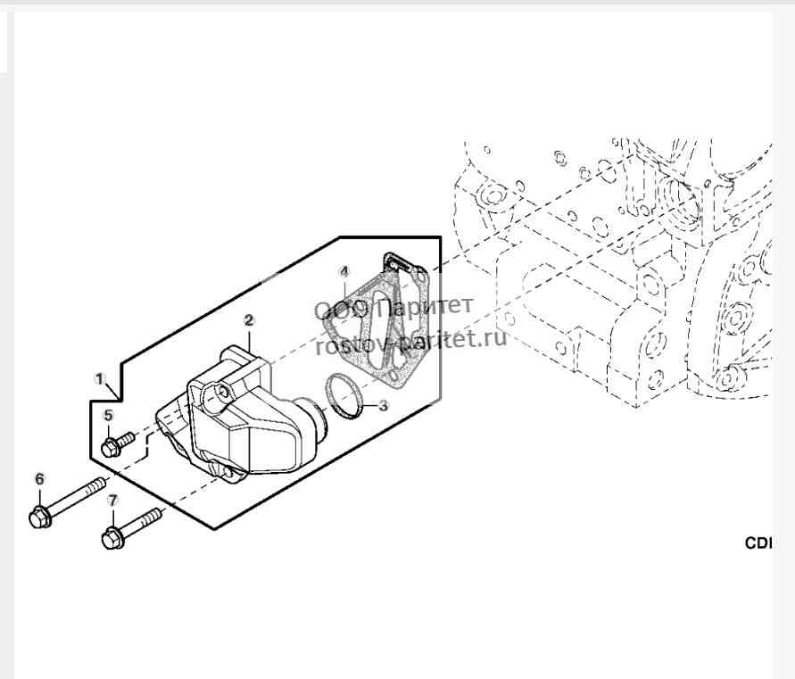 Intermediate Housing (Oil Cooler  Water Pump) (Late Design) 